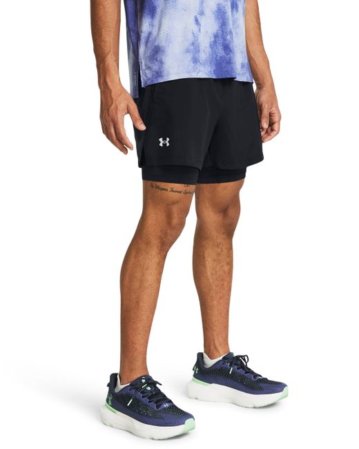 Under Armour Blue Launch 2-in-1 5" Shorts for men