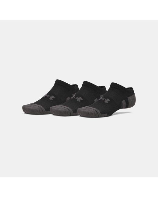 Under Armour Black Performance Tech 3-Pack No Show Socks Ultimate Ultimate Jet