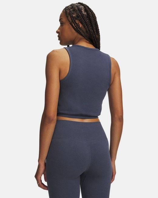 Under Armour Blue Seamless Cotton Tank Downpour Academy