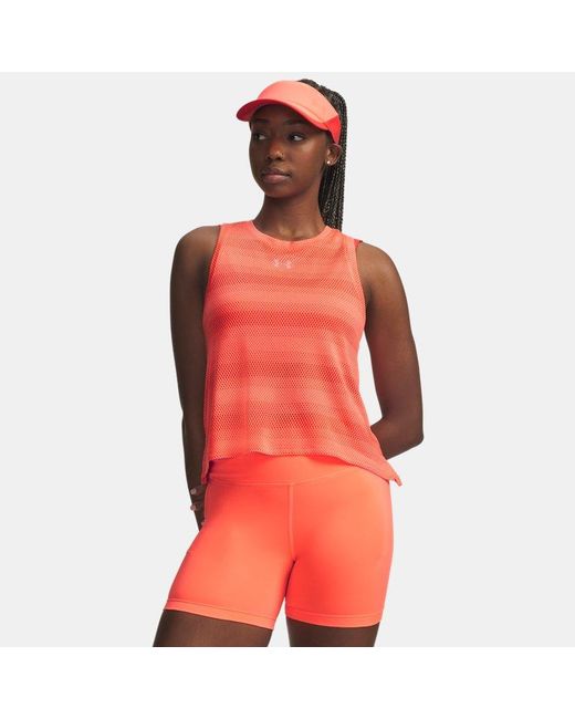 Under Armour Red Velociti Singlet Electric Tangerine Reflective