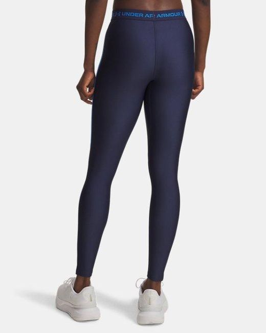 Under Armour Dameslegging Heatgear Rib Washed Marineblauw Blauw Atlantis Blauw Atlantis in het Blue