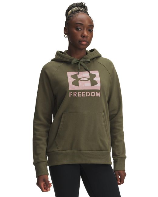 Under Armour Green Ua Freedom Rival Fleece Hoodie