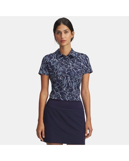 Under Armour Blue Playoff 3.0 Printed Polo Midnight Smoke Calm