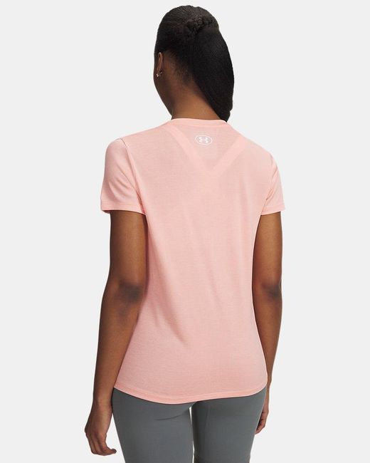 Under Armour Pink Tech Twist V-Neck Short Sleeve Posh