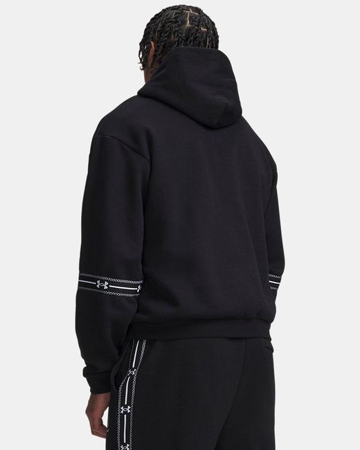 Under Armour Black Ua Icon Fleece Taped Hoodie for men