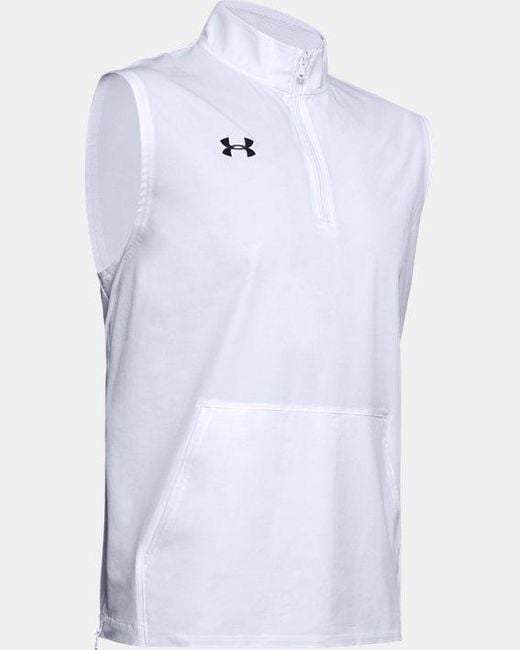 Under Armour Ua Squad Coach's Sleeveless 1⁄4 Zip in White for Men