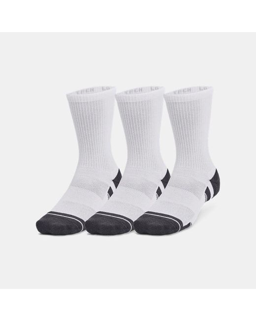 Under Armour White Performance Tech 3-Pack Crew Socks Jet