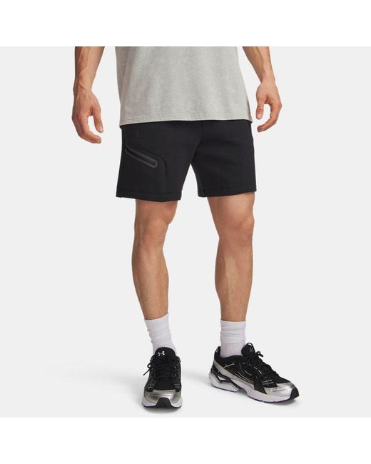 Under Armour Black Unstoppable Fleece 7" Shorts for men