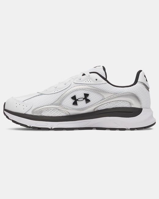 Under Armour White Tech Runner Shoes Metallic for men