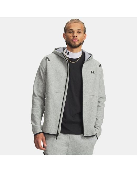 Under Armour White Unstoppable Fleece Full-Zip Hoodie Mod for men