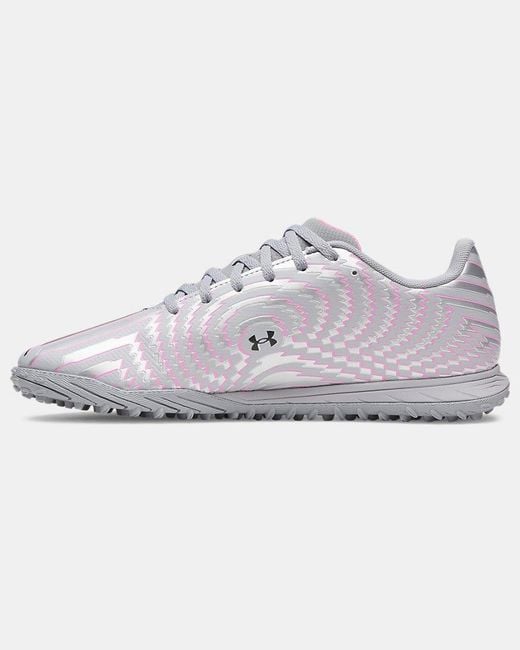 Under Armour Gray Mach 1 Select Turf Soccer Shoes Steel Metallic