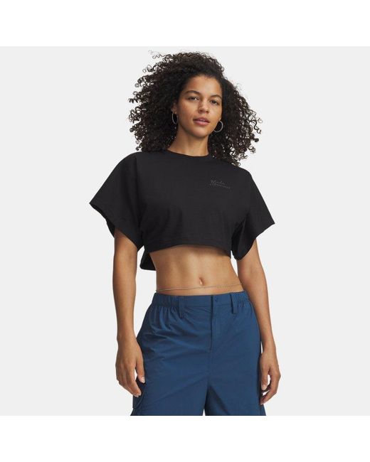Under Armour Blue Cropped Script Short Sleeve Ultimate Ultimate