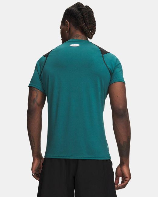 Under Armour Green Heatgear Neolast Fitted Short Sleeve Rack Ultimate Reflective for men