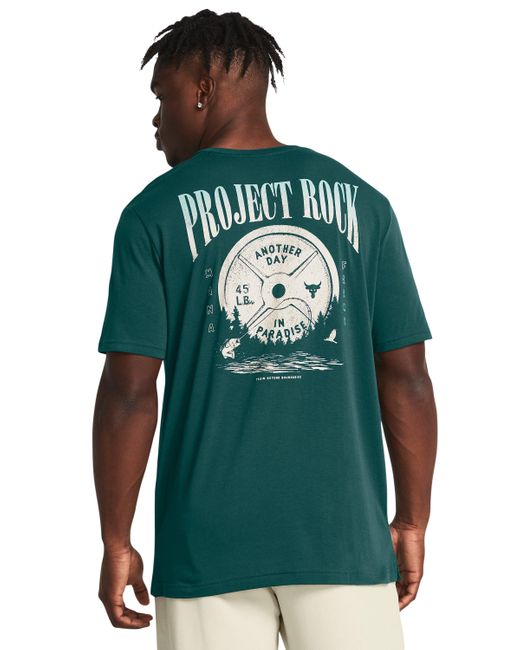 Under Armour Project rock day kurzarm-shirt mit grafik für hydro teal / radial turquoise / schwarz l in Green für Herren