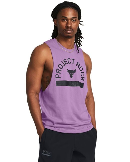 Under Armour Purple Project Rock Payoff Graphic Sleeveless for men