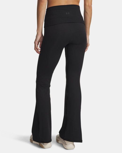 Under Armour Black Meridian Foldover Rib Flare Leggings
