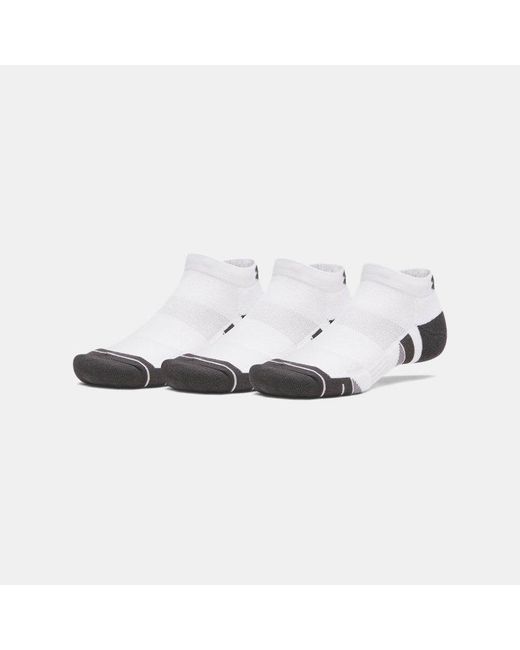 Under Armour White Performance Tech 3-Pack Low Socks Jet