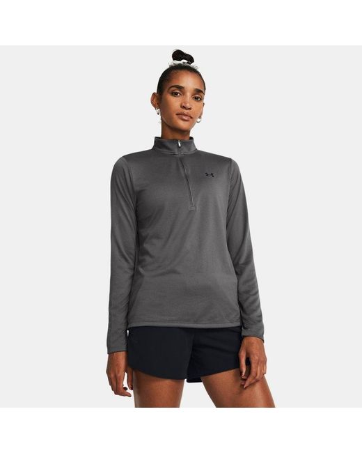 Maglia Tech ½ Zip Da Donna Castlerock Nero di Under Armour in Gray