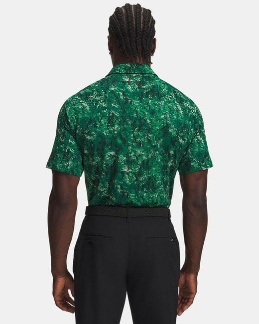 Under Armour Green Playoff 3.0 Printed Polo Campus Ivy for men