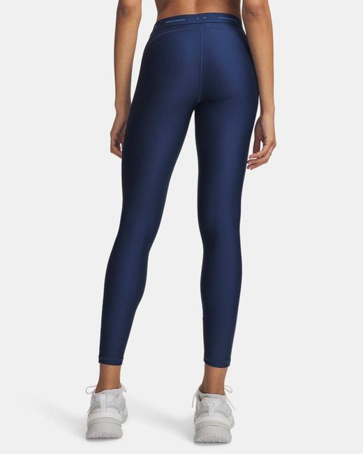Under Armour Blue Heatgear Graphic Leggings Blackout Opal