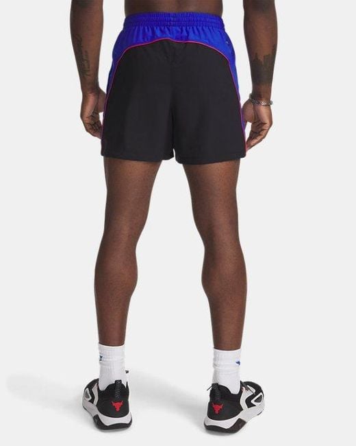 Shorts Project Rock Woven Colorblock Da Uomo Royal Bianco di Under Armour in Blue da Uomo