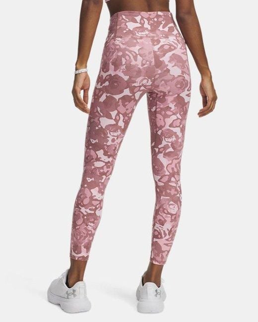 Under Armour Dameslegging Motion Printed Ankle Prime Roze Roze Elixir Wit in het Pink