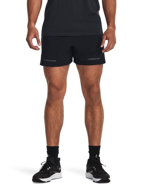 Under Armour Black Project Rock 5" Woven Shorts for men