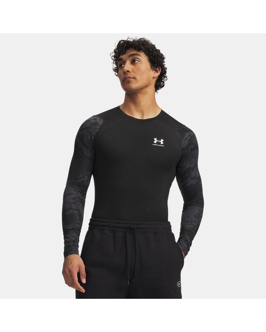Under Armour Black Heatgear® Compression Colorblock Long Sleeve for men