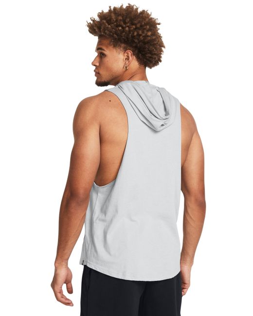 Under Armour Blue Project Rock Rents Due Sleeveless Hoodie for men
