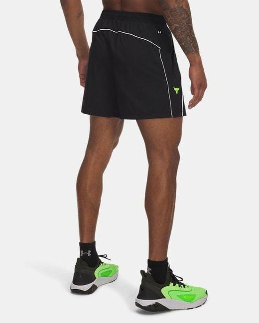 Pantalón Corto De 13 Cm (5" Project Rock Para Mujer Blanco Hyper Verde Under Armour de hombre de color Black