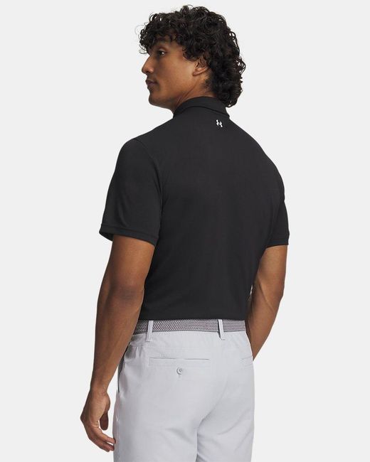 Under Armour Black Tee To Pique Polo for men