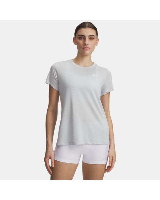 Under Armour White Tech Twist Short Sleeve Halo