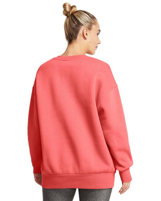 Under Armour Pink Essential fleece-oberteil mit rundhalsausschnitt und oversized-schnitt für coho / weiß xs