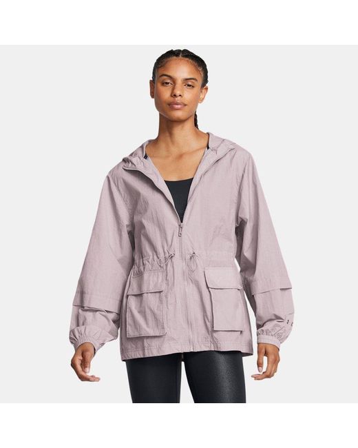 Under Armour Purple Crinkle Woven Jacket Tetra Tetra