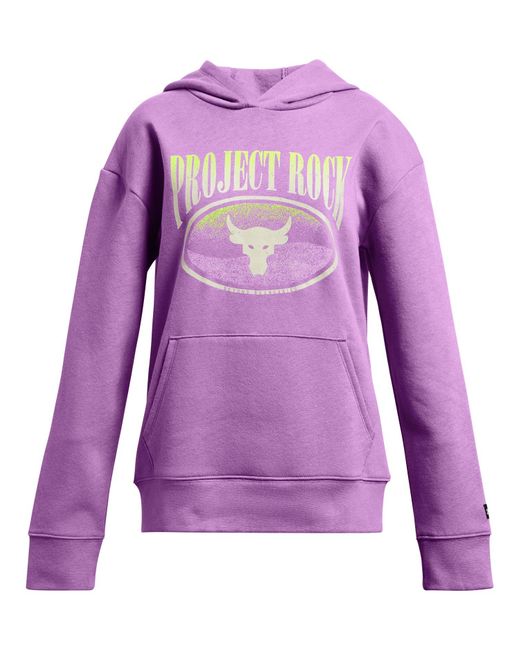 Under Armour Purple Project rock campus hoodie für mädchen provence violett / high vis gelb / schwarz ylg (149 - 160 cm)