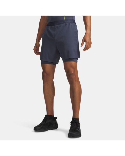 Under Armour Blue Ua Vanish Elite 2-in-1 Shorts for men