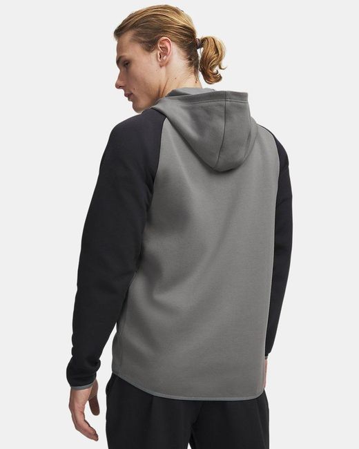 Under Armour Gray Unstoppable Fleece Full-Zip Hoodie Clay for men