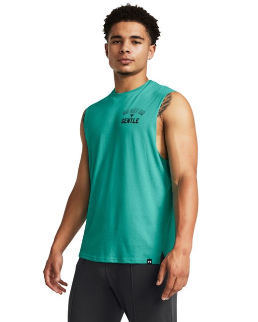 Under Armour Green Project Rock Show Me Sweat Tank for men