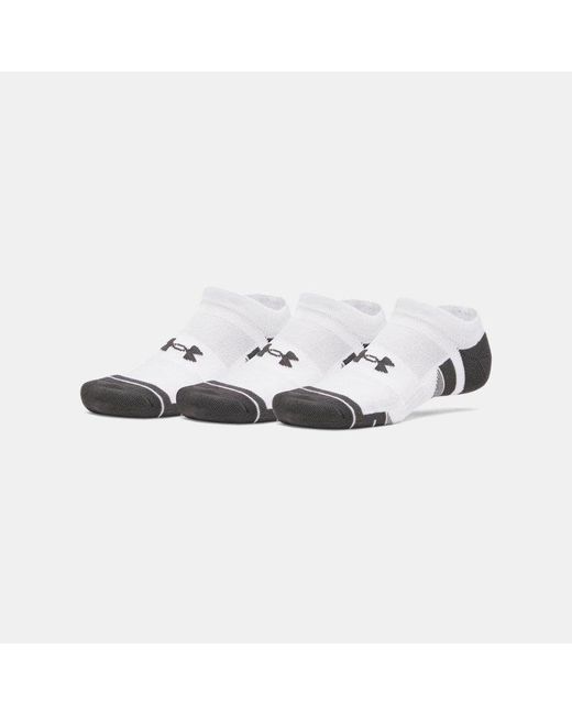 Under Armour Metallic Performance Tech 3-Pack No Show Socks Jet