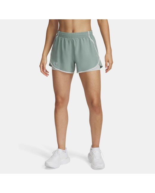 Short 2 En 1 Fly By Pour Femme Silica Hydro Réfléchissant Under Armour en coloris Blue