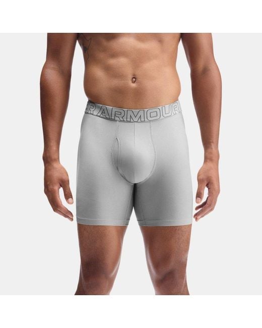 Under Armour Blue Ua Performance Tech Mesh 6" 3-pack Boxerjock for men