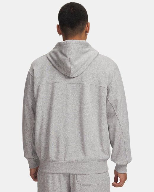 Under Armour Gray Rival Lightweight Full Zip Mod Light Heather for men