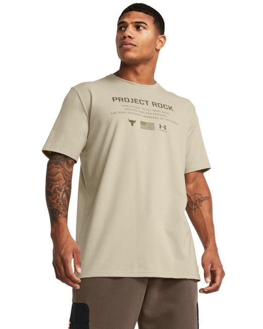 Under Armour Natural Project Rock Veterans Day Short Sleeve for men