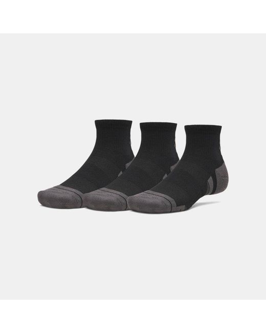 Under Armour Black Performance Tech 3-Pack Q Rter Socks Ultimate Ultimate Jet