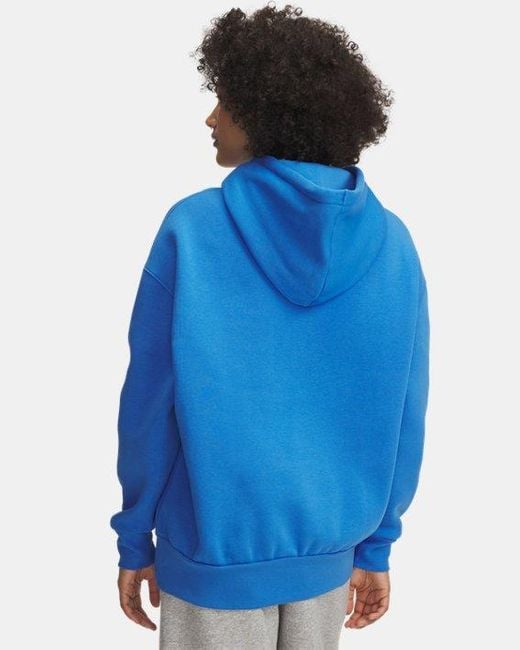 Felpa Con Cappuccio Icon Fleece Oversized Da Donna Atlantis Bianco di Under Armour in Blue
