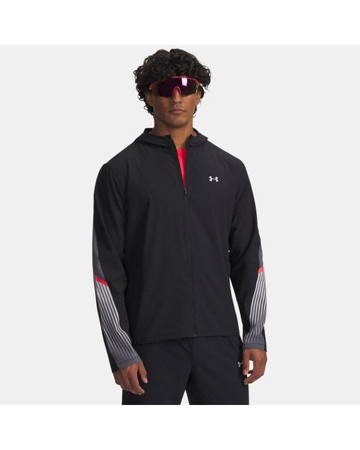 Under Armour Black Velociti Storm Hooded Jacket Castlerock Reflective for men