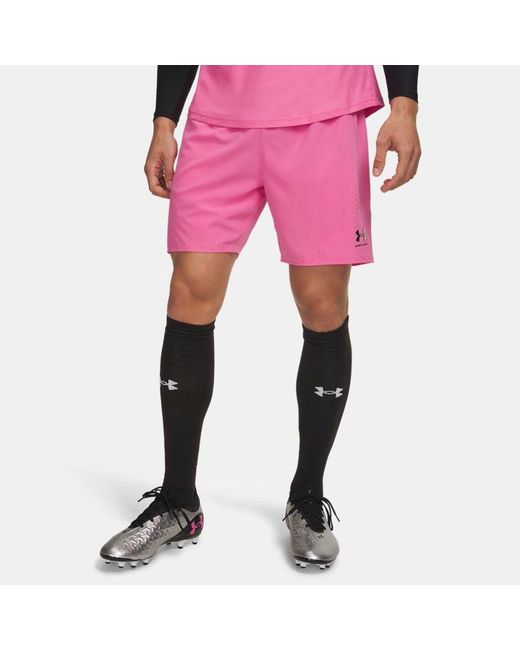 Under Armour Pink Challenger Elite Shorts Frenzy Chrome for men