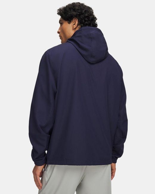 Under Armour Blue Rival Woven Windbreaker Midnight Midnight for men