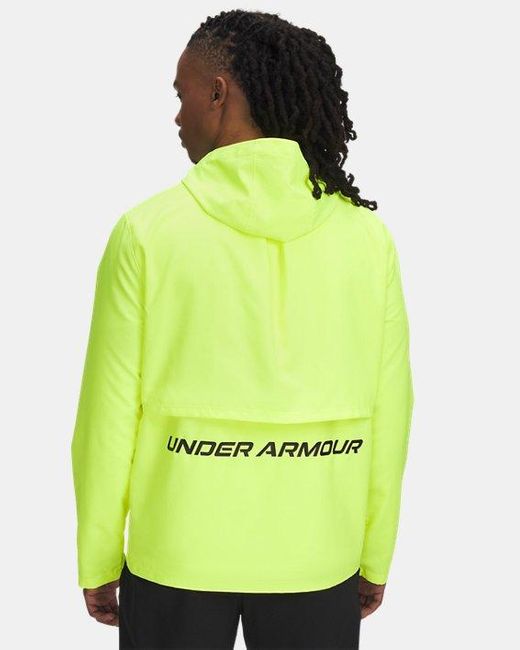 Under Armour Green Launch Hooded Jacket High Vis Reflective for men