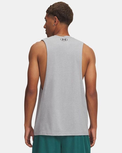 Under Armour White Ua Left Chest Cut-off Tank for men